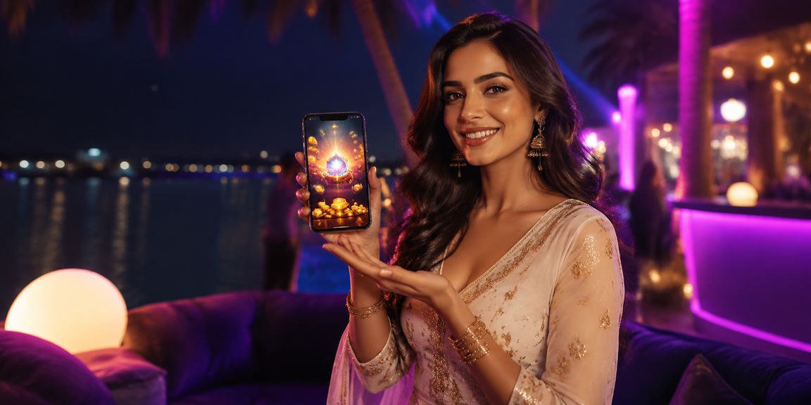 Smartphone showing live casino interface on a Goan beach setting